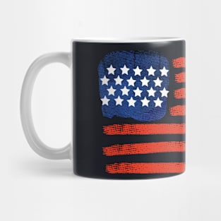 4th of July Brushed American Flag For Patriots Mug